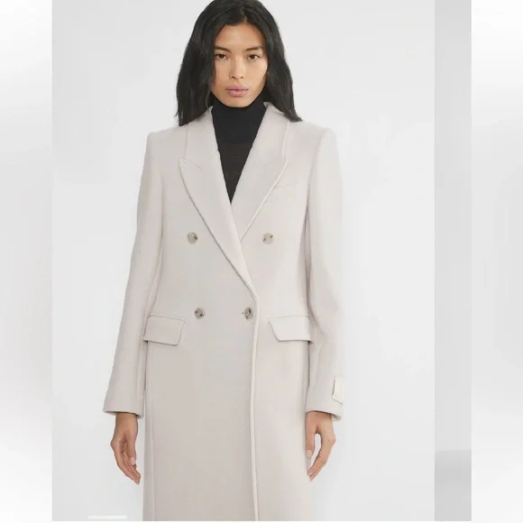 NWT Aritzia Babaton Constant Coat Sodt Wool Cashmere in Matte Pearl - Picture 3 of 12